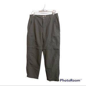 REI convertible pants with cargo pockets teal-gray color